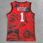 NBA 1 Rose Bulls Windy City Roses Maillot Rouge